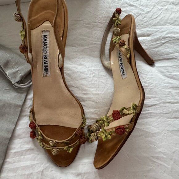 ULTRA RARE Archival Manolo Blahnik Ribbon Rosette Mules - SS 1996- Size 37.5 - Picture 6 of 7